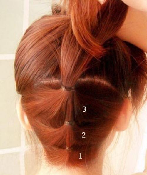 Высокий модный пучок. 03