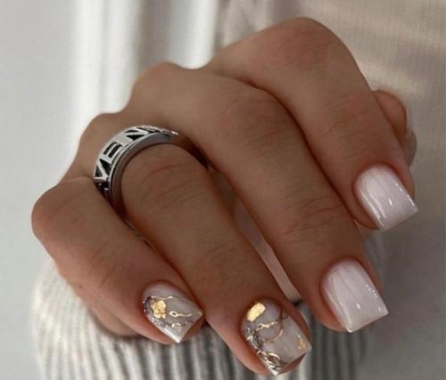 Маникюр с эффектом Капельки Дождя или кристаллический придает ногтям блеск и волшебство. 07
