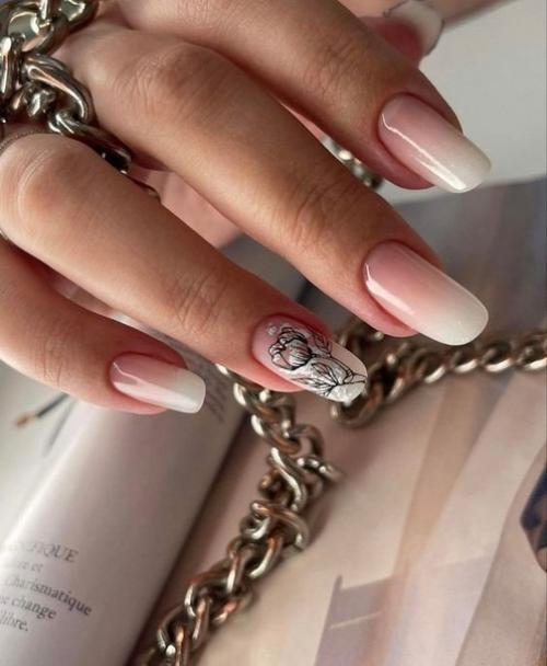 Нюдовый маникюр 2023: на короткие и длинные ногти. 08