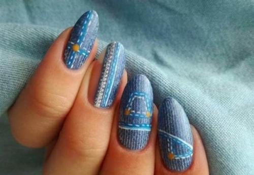Идеи джинсового маникюра. 04
