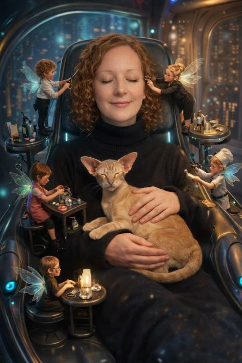 Представьте: я, кот и кресло - трио, достойное оскара. 

