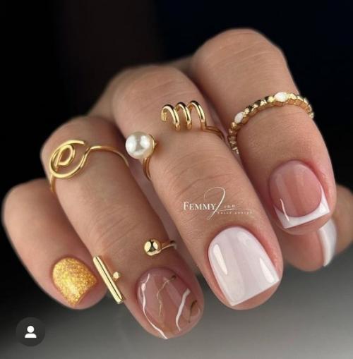 Маникюр на короткие ногти. 01