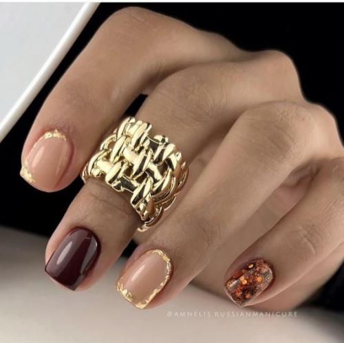 Маникюр на короткие ногти. 08