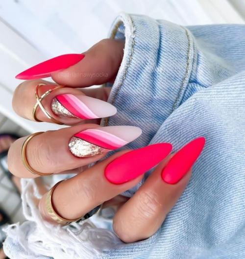 Идеи яркого маникюра, на длинные ногти. 07
