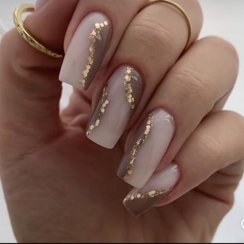 Маникюр на длинные квадратные ногти. 05