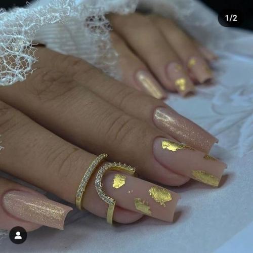 Маникюр на длинные квадратные ногти. 03