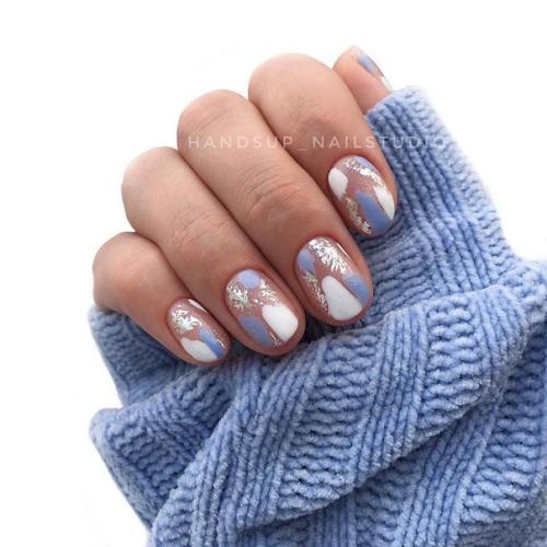 Подборка идей маникюра - мазки кистью на ногтях. 05