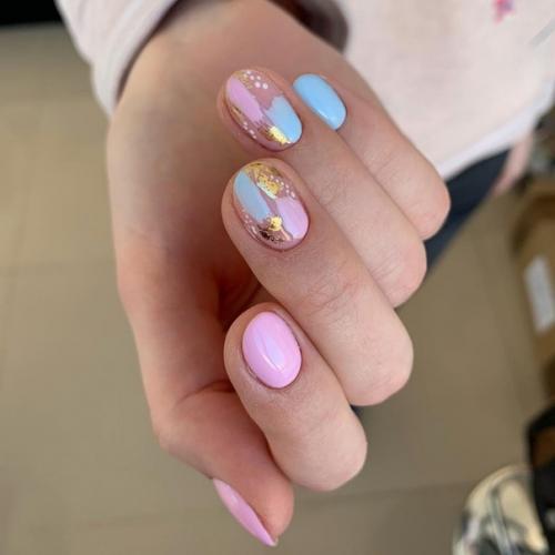 Подборка идей маникюра - мазки кистью на ногтях. 09