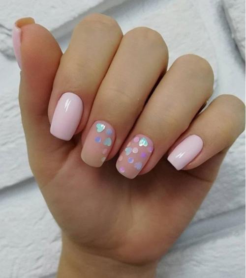 Нюдовый маникюр с дизайном. 04