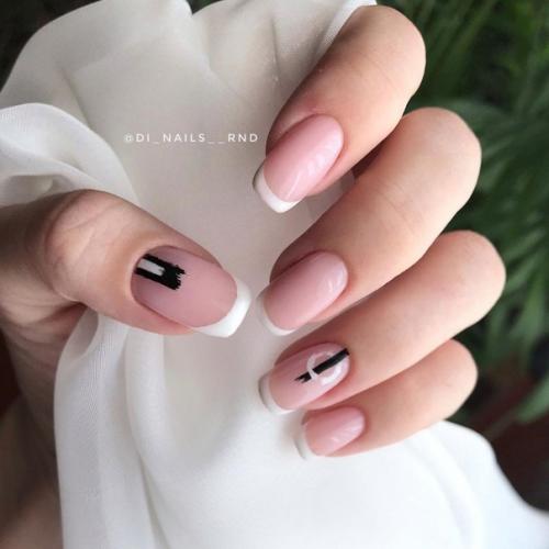 Подборка идей маникюра - мазки кистью на ногтях. 03