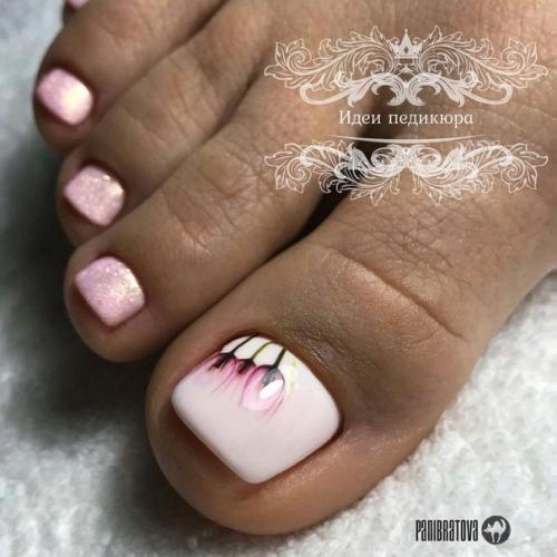 Подборка идей пастельного педикюра. 02