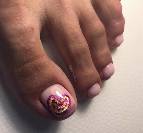 Подборка идей пастельного педикюра. 03