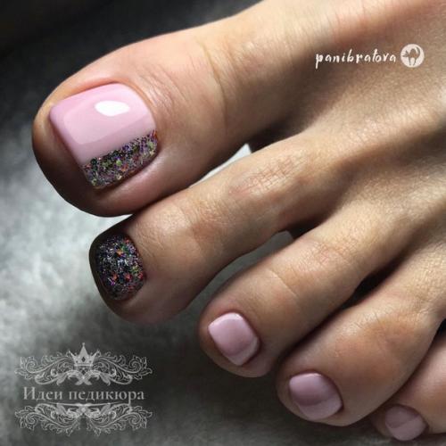 Подборка идей пастельного педикюра. 07