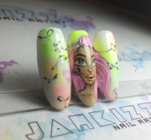 Дорисовала девушку?  Моё первое лицо в подобном стиле) фух, справилась кажется. 01