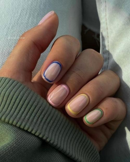 Маникюр на короткие ногти 2024. 08