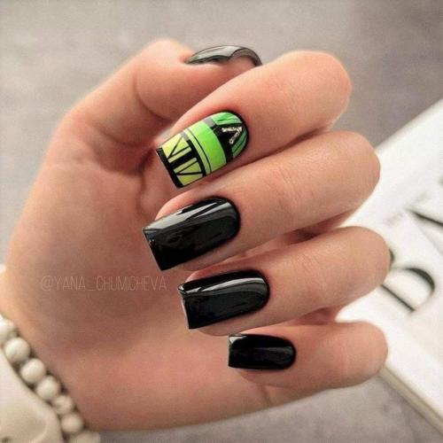 Идеи маникюра, для любителей темных ноготков. 01