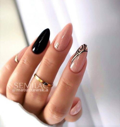 Идеи маникюра, для любителей темных ноготков. 03