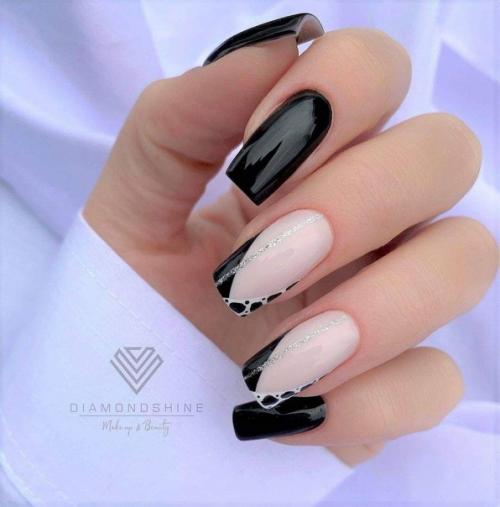 Идеи маникюра, для любителей темных ноготков. 05