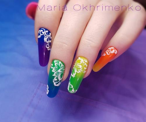 Моё моделирование акрилом и покрытие гель - лаком. 03