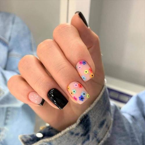 Идеи маникюра, для любителей темных ноготков. 06