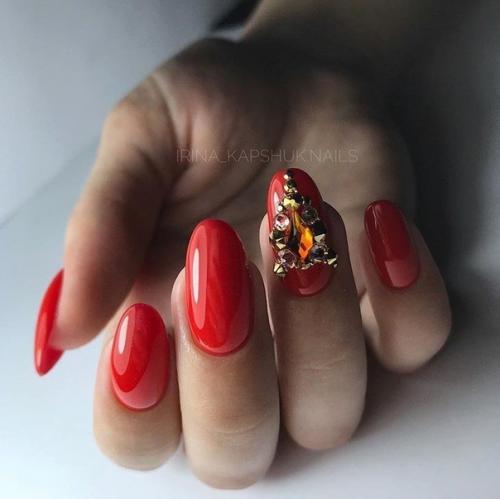 Шикарные идеи маникюра в красном цвете. 05