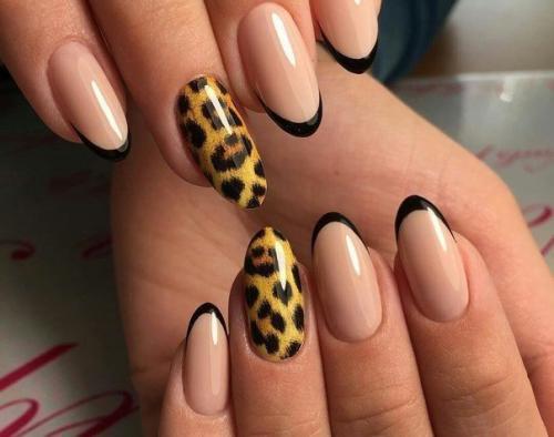 Подборка маникюра с чёрным френчем. 06