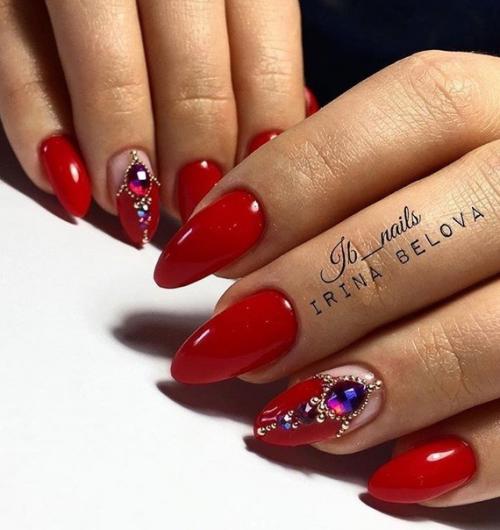 Шикарные идеи маникюра в красном цвете. 03