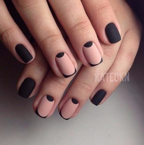 Подборка маникюра с чёрным френчем. 01