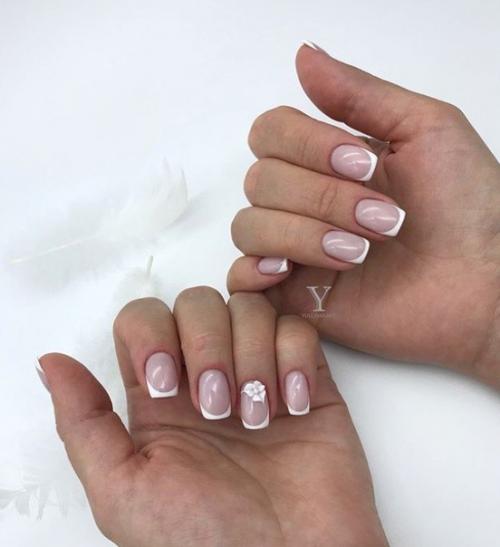 Такой разнообразный френч на короткие ногти. 03