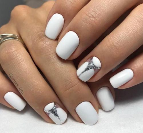 Белые короткие ногти: 10 шедевров ногтевого искусства. 03