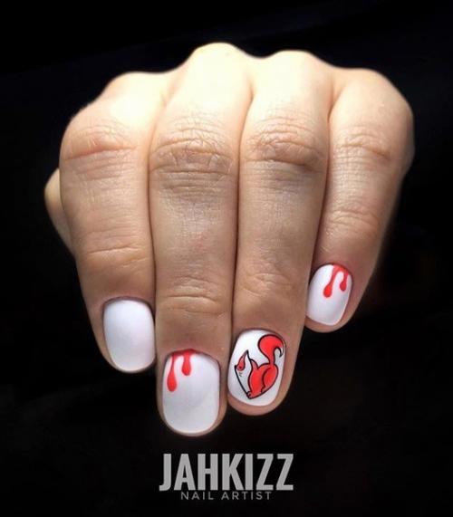 Варианты оформления маникюра в белом цвете. 05