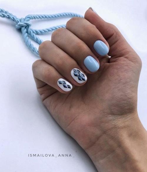 Варианты оформления маникюра в белом цвете. 07