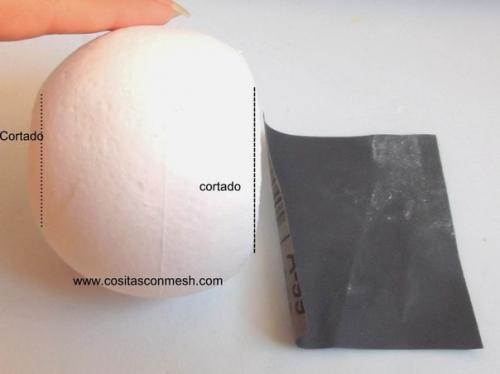 Снеговик из пенополистироловых шариков и фоамирана. 03