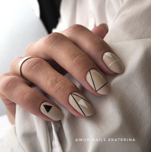 Маникюр Геометрия, на короткие ногти. 04