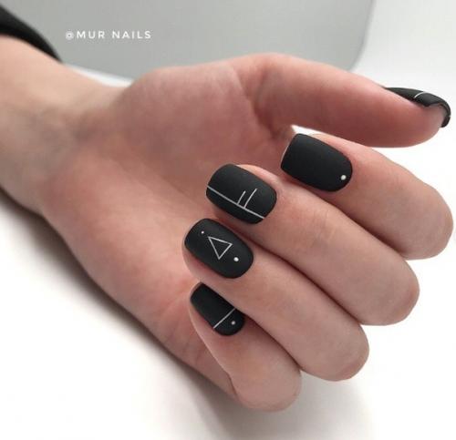 Маникюр Геометрия, на короткие ногти. 02