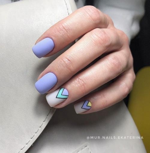 Маникюр Геометрия, на короткие ногти. 06