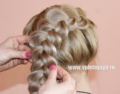 Французская коса вокруг головы. 08 Французская коса вокруг головы. 08