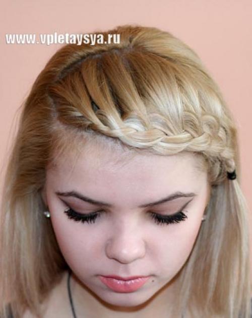 Французская коса вокруг головы. 05 Французская коса вокруг головы. 05