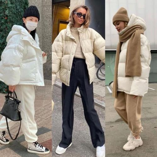 Кому стильные образы с коротким пуховиком? 04