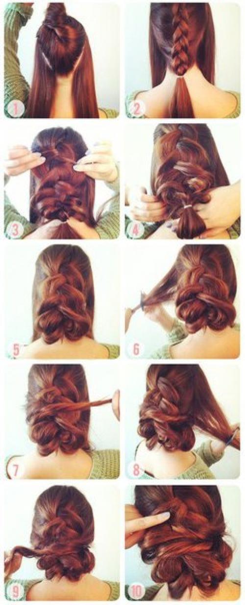 Прическа из французской косы наоборот. 01 Прическа из французской косы наоборот. 01