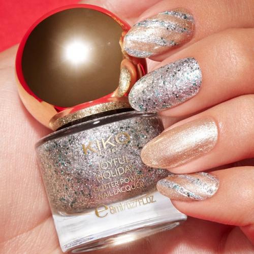 Простой, но праздничный маникюр с лаками из коллекции Kikojoufulholiday. 03