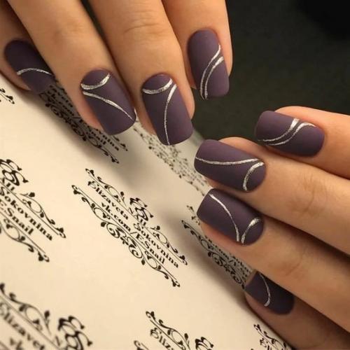 Невероятные новинки модного маникюра бордового цвета. 05