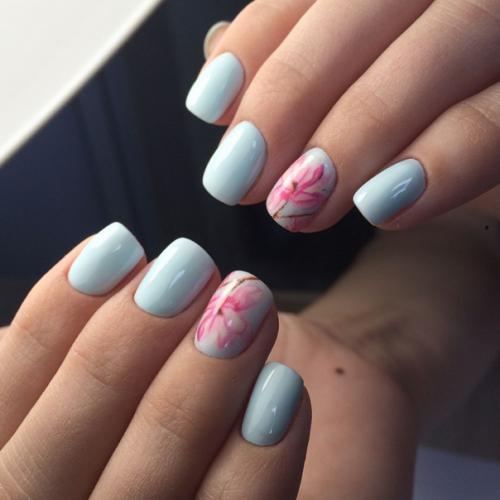 Дизайны для квадратных ногтей с закруглёнными уголками. 04