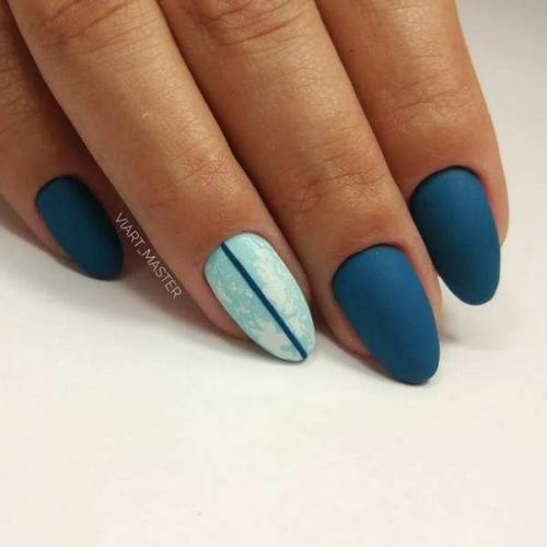 Подборка маникюра в синем цвете. 02