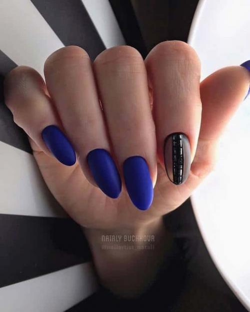 Подборка маникюра в синем цвете. 07