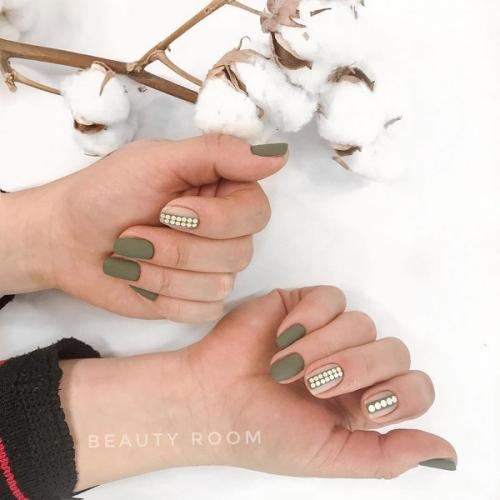 Камифубуки на ногтях с матовым эффектом. 04