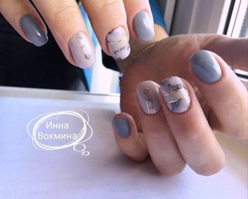 Дизайны для квадратных ногтей с закруглёнными уголками. 02