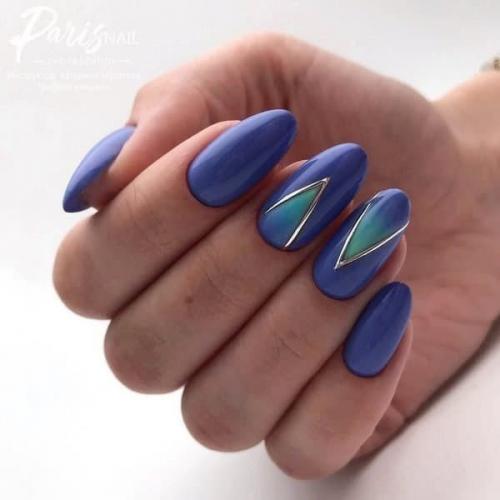 Подборка маникюра в синем цвете. 06
