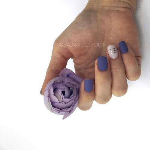 Камифубуки на ногтях с матовым эффектом. 03