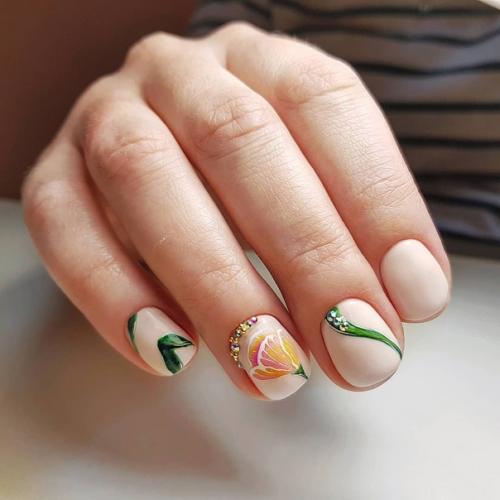 Дизайны для квадратных ногтей с закруглёнными уголками. 08